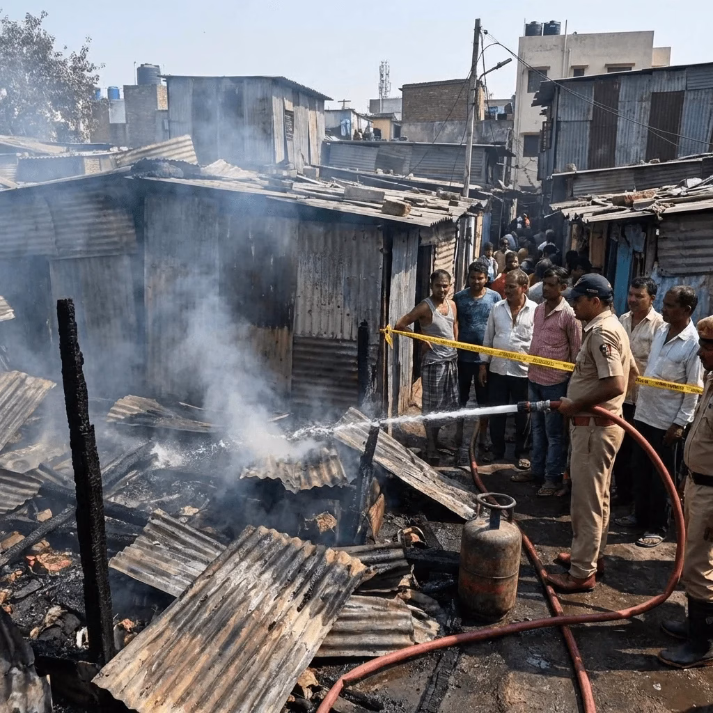Bhayander में गैस सिलेंडर धमाके से भारी तबाही, 3 लोगों की मौत और 35 झोपड़ियां जलकर खाक