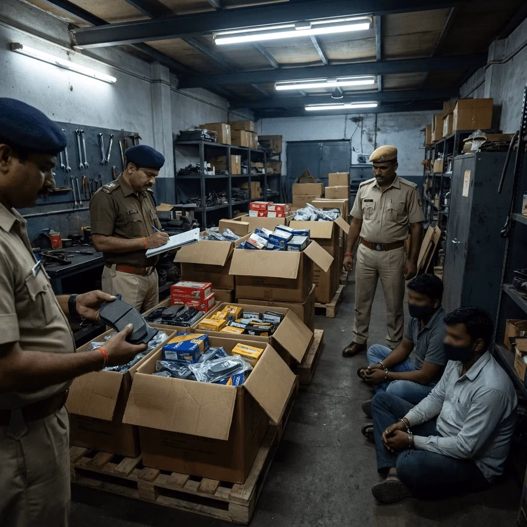 Delhi में नकली ऑटो पार्ट्स गैंग का भंडाफोड़, 10 लाख का सामान जब्त और 3 आरोपी गिरफ्तार