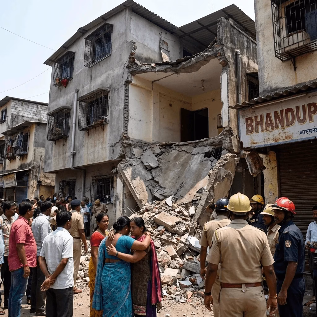 Mumbai के Bhandup में बिल्डिंग का हिस्सा गिरा, 75 साल के बुजुर्ग की मौत