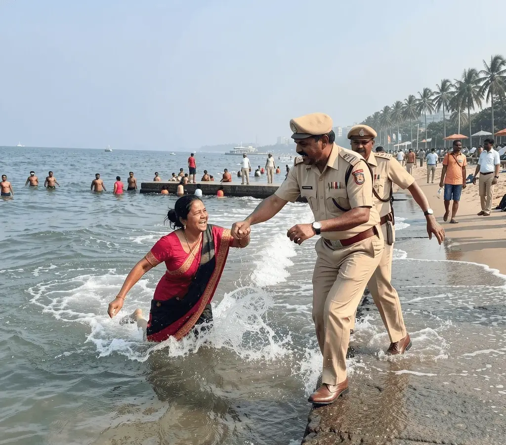 Mumbai में मरीन ड्राइव से समुद्र में कूदी महिला, पुलिस कॉन्स्टेबल ने जान बचाकर किया रेस्क्यू