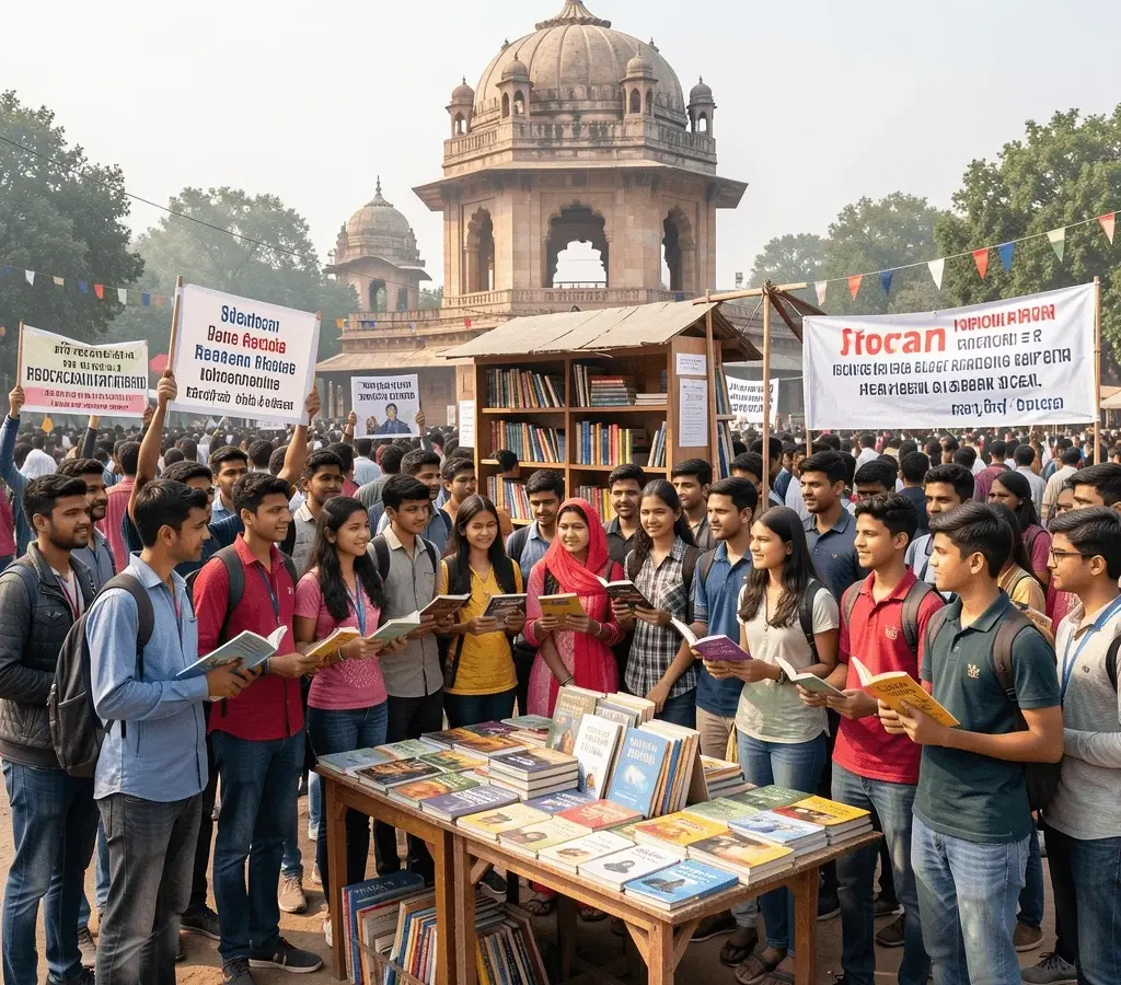 Delhi के जंतर मंतर पर NEET छात्रों का अनोखा प्रदर्शन, विरोध स्थल पर ही बना दी फ्री लाइब्रेरी