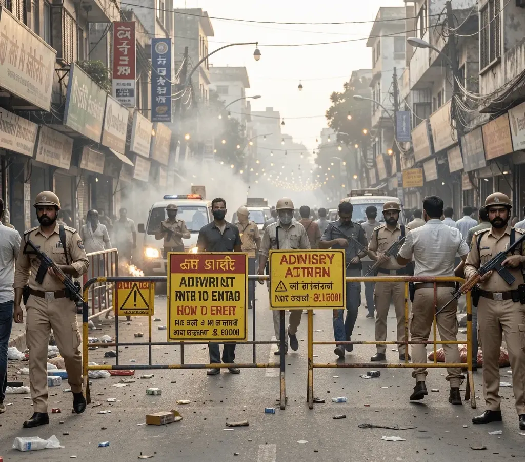 Delhi में हिंसा के बाद पुलिस की चेतावनी, New Delhi इलाके में जाने से बचें; कई रास्तों पर ट्रैफिक जाम