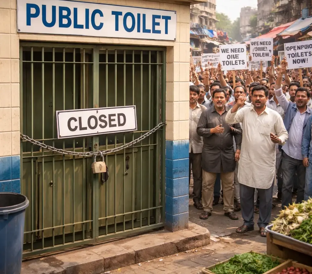 Lucknow की जनता मार्केट में टॉयलेट पर लगा ताला, नगर निगम के खिलाफ व्यापारियों ने किया हंगामा